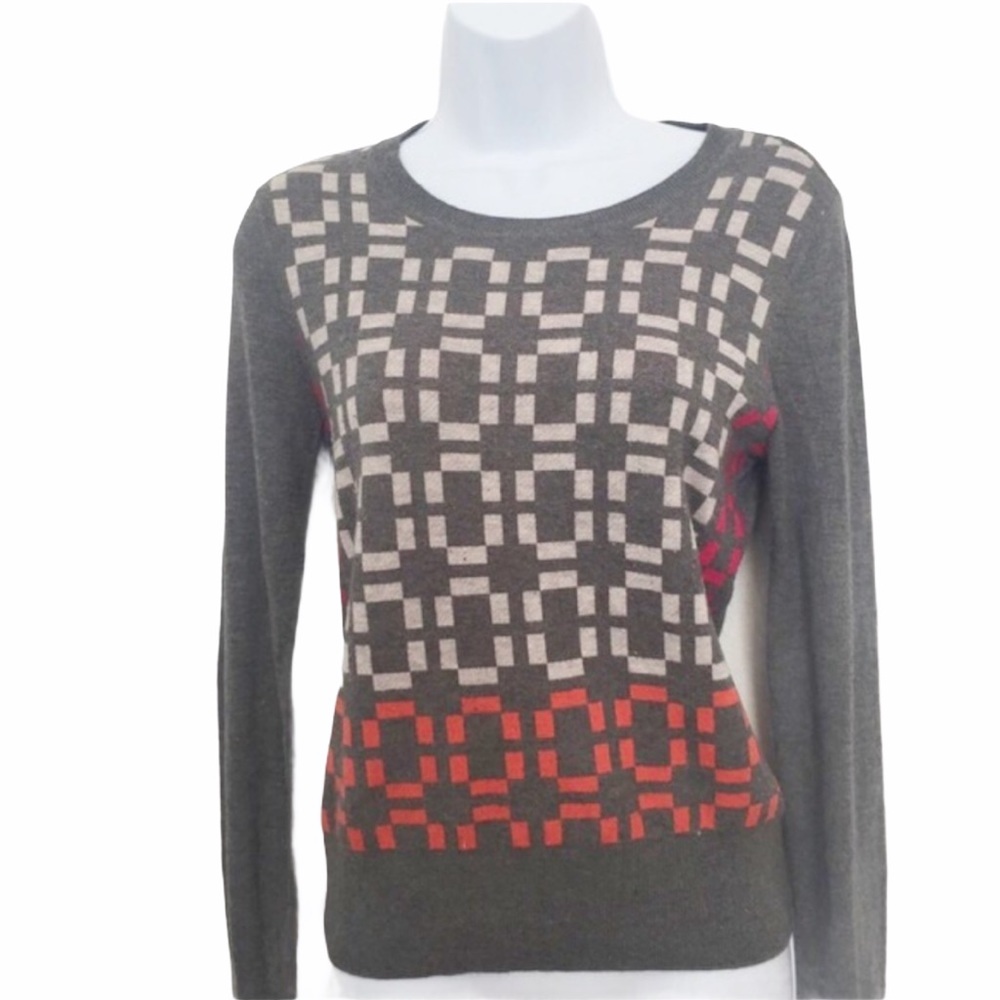 Geometric Viscose Cashmere-Blend Sweater